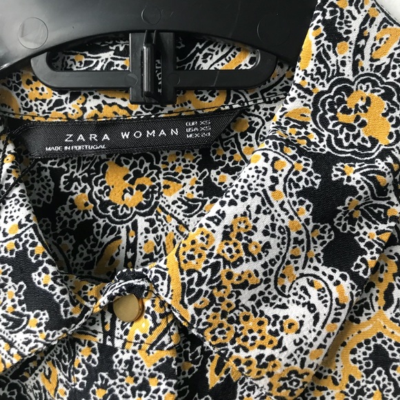NWT ZARA Paisley Button Up Collar High End Blouse - Picture 4 of 4